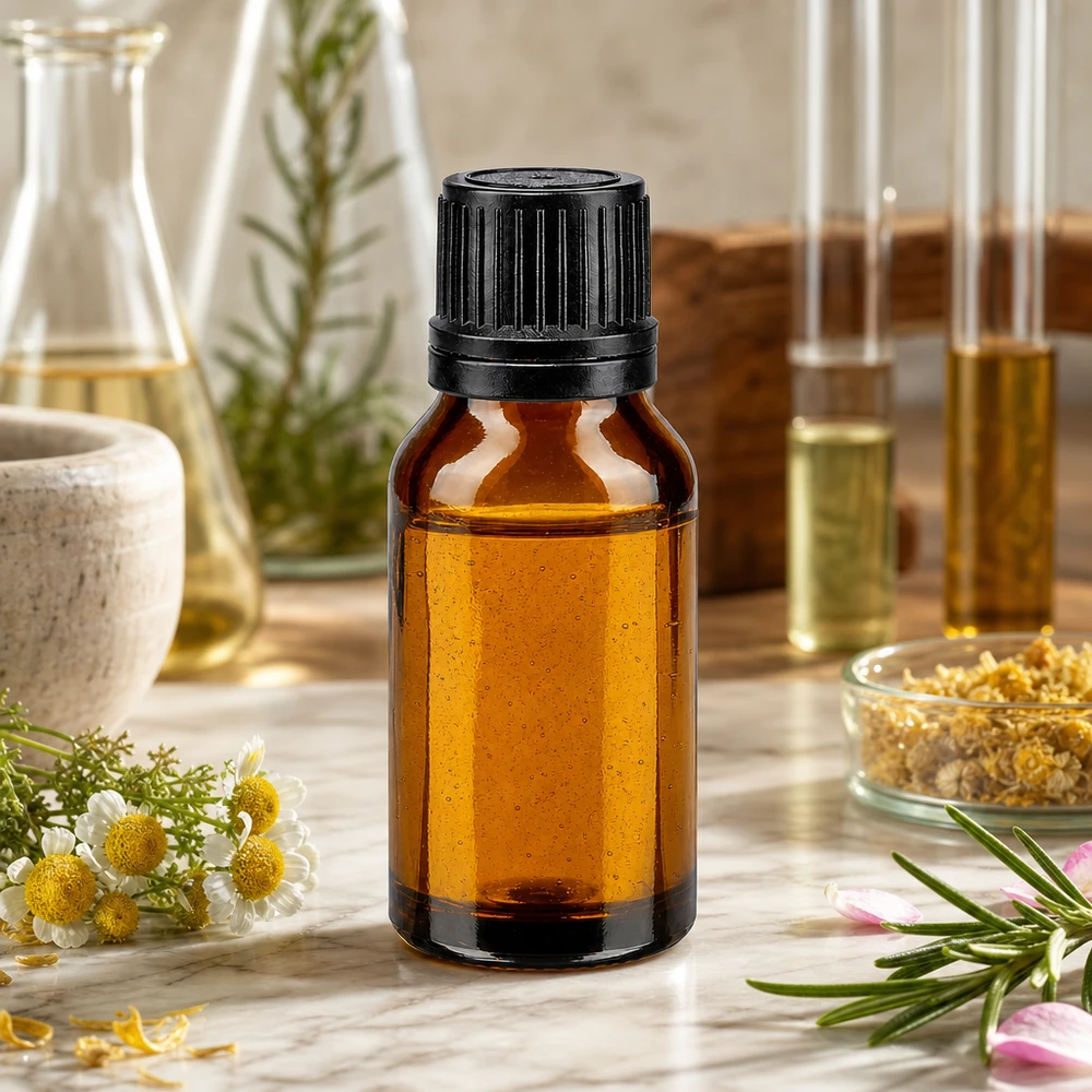 Lichtschützende 15ml Apothekerflasche mit schwarzem Tropfer für präzise Öldosierung