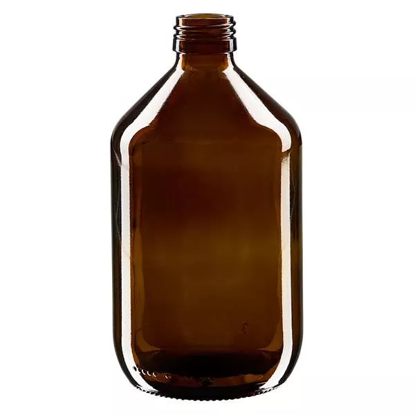 Flacone per medicinali da 500ml marrone, senza tappo PP28 ApoGlas