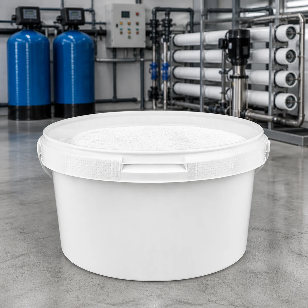 Eimer 3.5L aus weißem Kunststoff Polypropylen ohne Deckel Stapelbarer Kunststoffeimer 3,5L in Weiß für Wasserenthärtung und Industrieanwendungen