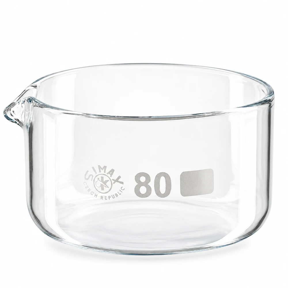 SIMAX Laborglas Kristallisierschale 150ml ø80mm transparent mit Ausguss für chemische Anwendungen