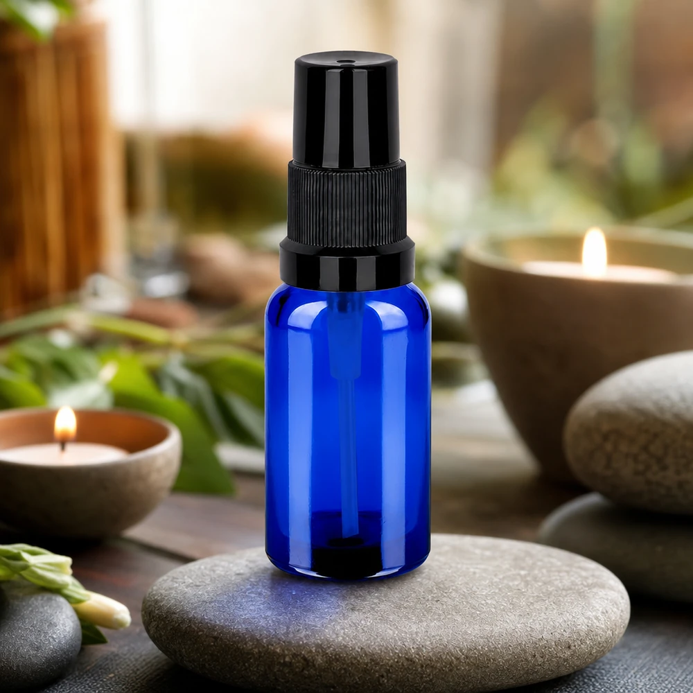 Flacone spray in vetro riutilizzabile da 20 ml STD BlueLine con design ricaricabile per una maggiore sostenibilità