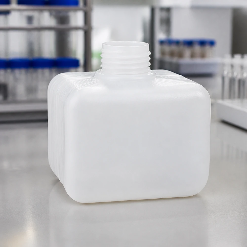 Flacon à col étroit de 250 ml en PE-HD pour liquides, produits chimiques, poudres et granulés, GL28
