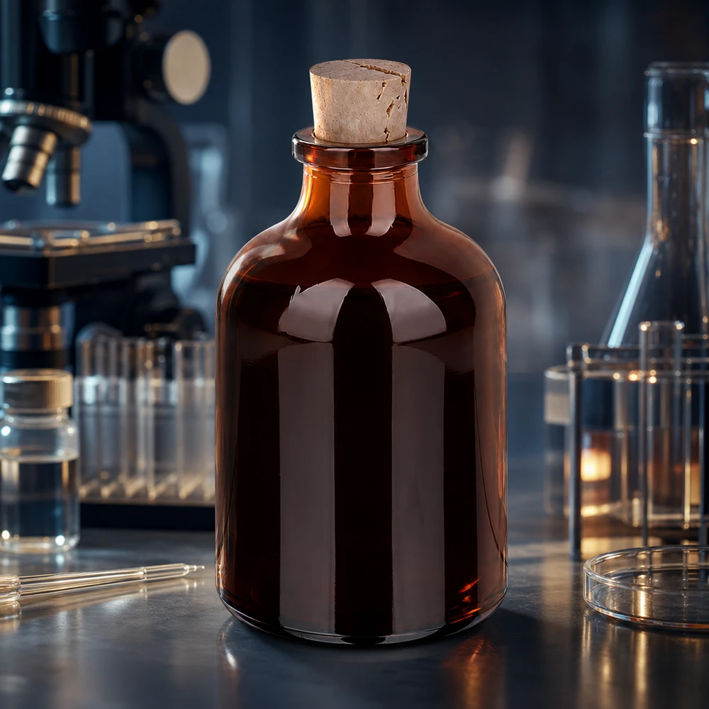 Flasche Braunglas 50ml mit Korken 11/14mm Handliche Braunglasflasche 50ml Korken 11/14mm für Reagenzien und Extrakte