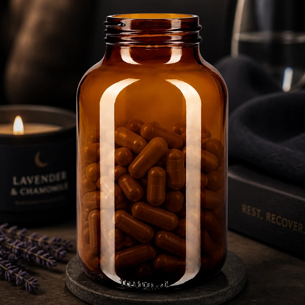 Bottiglia da farmacia grande da 1000 ml in vetro ambrato, ideale per la conservazione di farmaci professionali