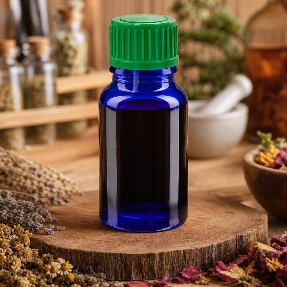 10ml Tropfflasche 0.8mm grün Standardverschluss BlueLine UT18/10 Vielseitige blaue 10ml Tropfflasche für Kosmetik Pharmazie und Homöopathie