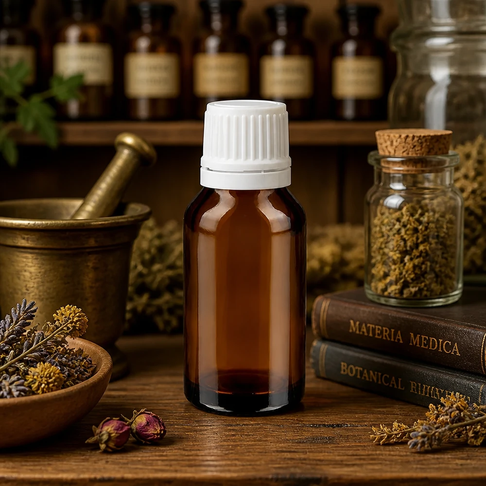 Apothekenflasche braun 15ml Schraubverschluss weiß Originalitätsverschluss Kompakte Braunglas Apothekerflasche 15ml mit originalversiegeltem weißen Schraubdeckel