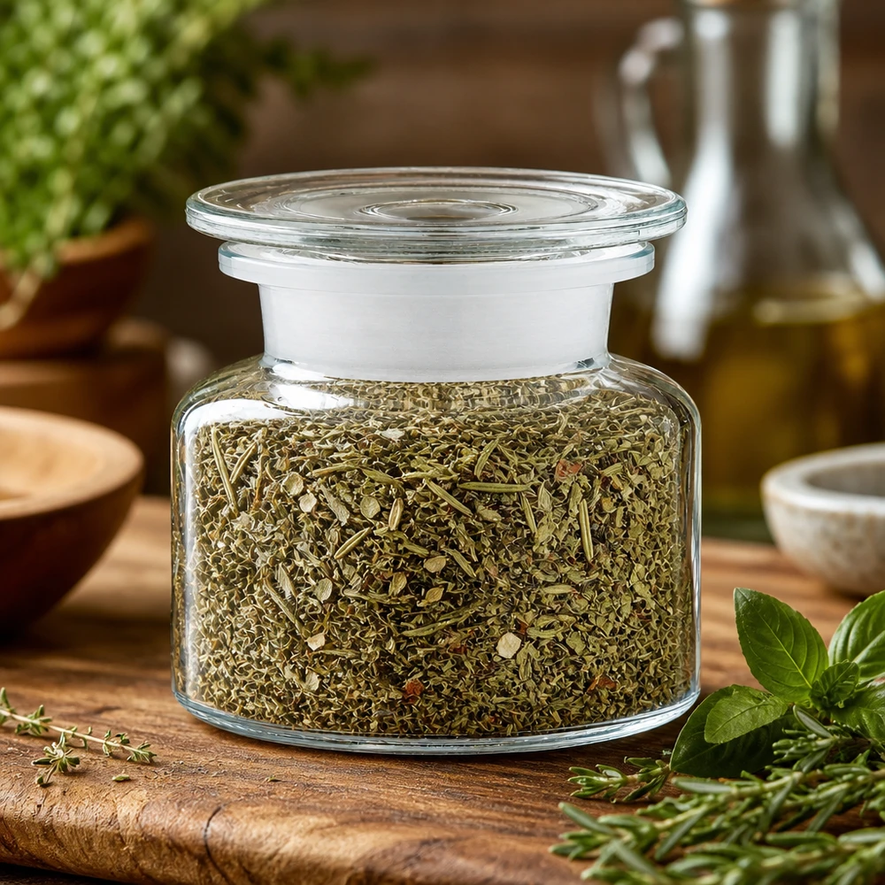 Idea barattolo per spezie: bottiglia per spezie da 100 ml a bocca larga in vetro trasparente Flacone da farmacia in vetro trasparente da 100 ml per la conservazione delle erbe aromatiche con miscela di spezie italiane