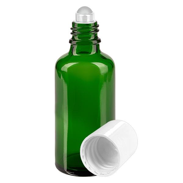 Flacone roll-on verde da 50ml STD bianco ApoGlas Flacone roll-on verde da 50ml STD bianco ApoGlas