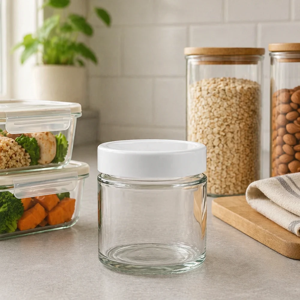 Barattolo rotondo da 135 ml + coperchio BasicSeal bianco profondo UNiTWIST... Barattolo rotondo da 135 ml BasicSeal coperchio bianco in Cucina Dintorni Contenitore per la preparazione dei pasti Contenitore per la conservazione delle scatole Organizzazione della cucina