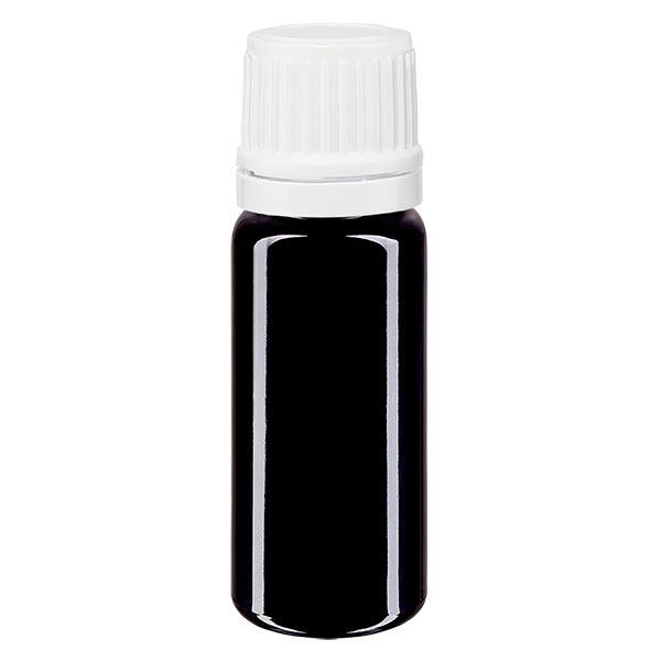 Apothekenflasche violett 10ml Tropfverschluss 1.2mm weiß Originalitätsverschluss
