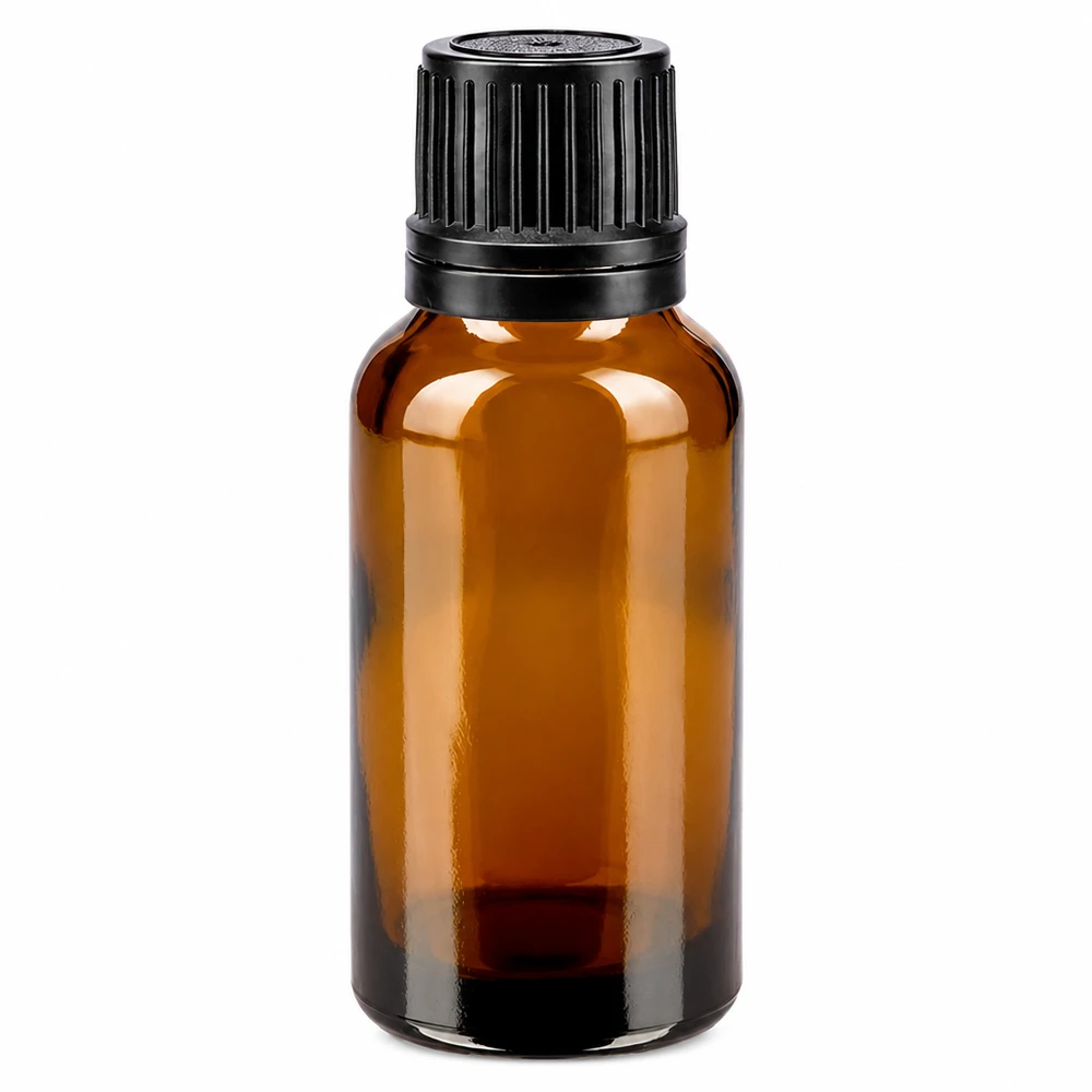 Apothekenflasche braun 20ml Schraubverschluss schwarz Giessring Originalitätsverschluss Braunglasflasche 20ml UV-Schutz Glas mit OV Sicherheitsverschluss schwarz