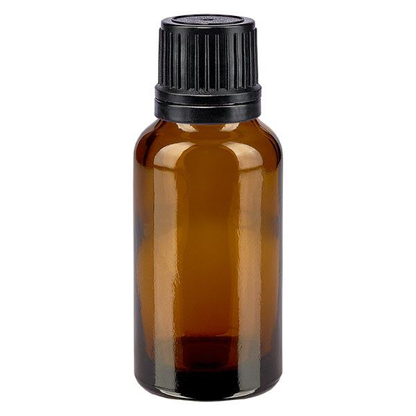 Apothekenflasche braun 20ml Schraubverschluss schwarz Giessring Originalitätsverschluss