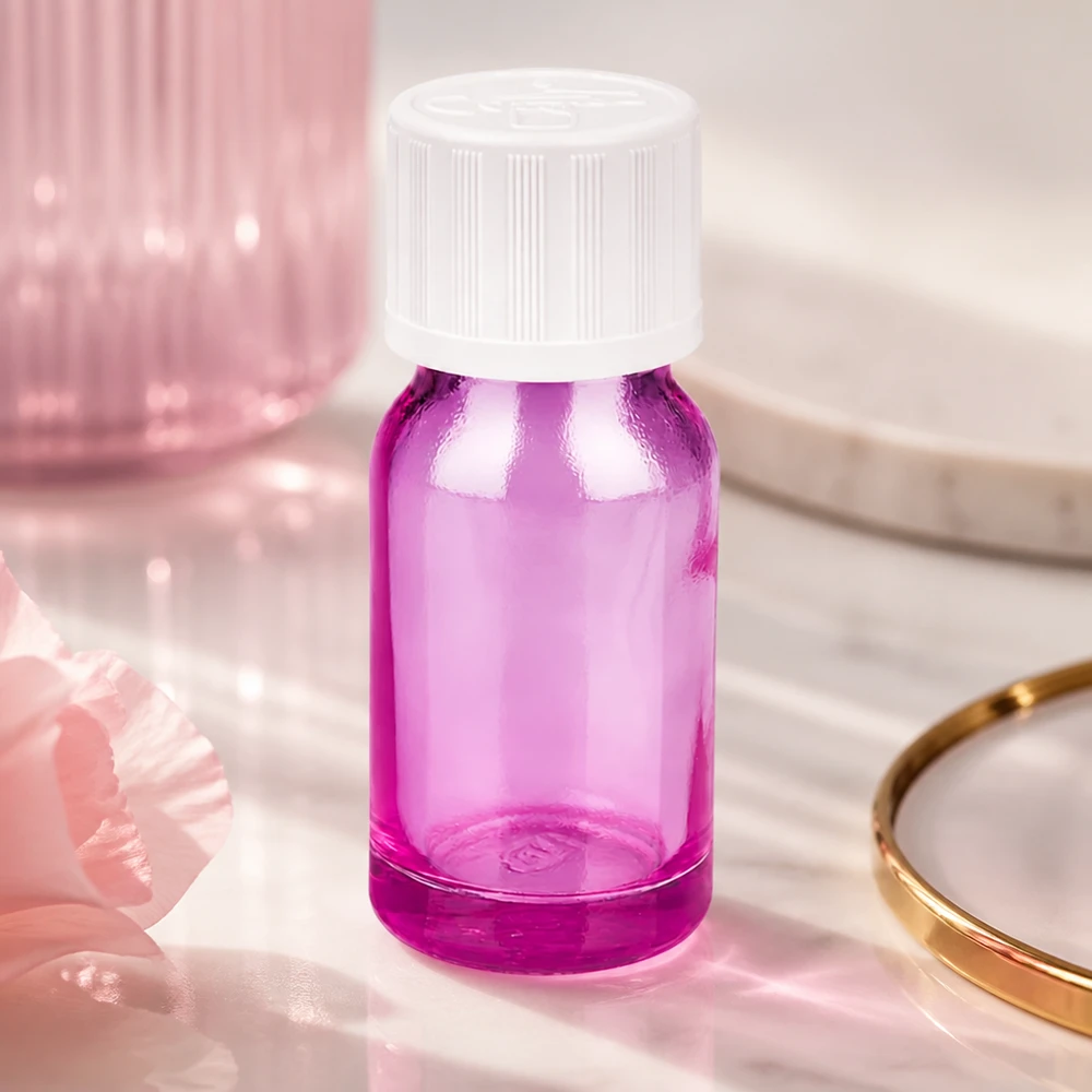 Flacone contagocce da 10 ml 1,2 mm bianco standard a prova di bambino PurpleLine.UT18/10 Flacone contagocce da 10 ml viola trasparente con filettatura UT18/10 per il dosaggio professionale
