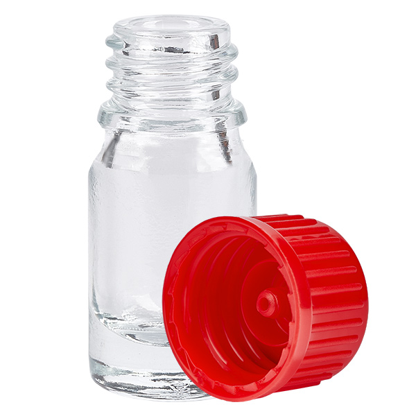 5ml Flasche 11mm Schraubverschluss rot Standard ClearLine UT18/5