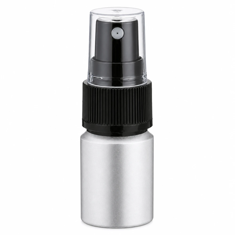 10ml gebeizte Aluflasche mit Zerstäuber Portable 10ml Zerstäuberflasche aus Alu mit schwarzem Pumpsprüher