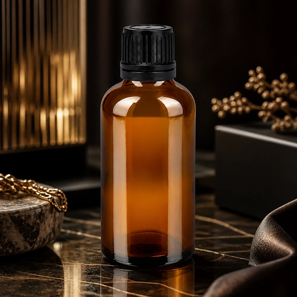 50ml Flasche 11mm Schraubverschluss schwarz Originalitätsverschluss BrownLine UT18/50 Robuste 50ml Braunglasflasche mit weiter Öffnung für einfaches Befüllen und Reinigen