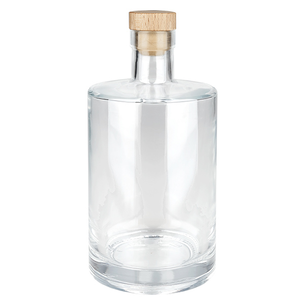 Bouteille en verre 700 ml « Marie » avec bouchon en bois UNiTWIST®