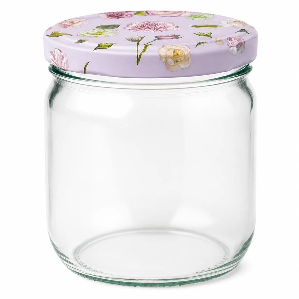 425ml vaso rotondo + coperchio BasicSeal rosa fiore UNiTWIST