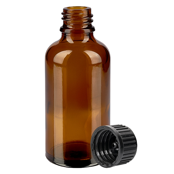 50ml Flasche 11mm Schraubverschluss schwarz Standard BrownLine UT18/50