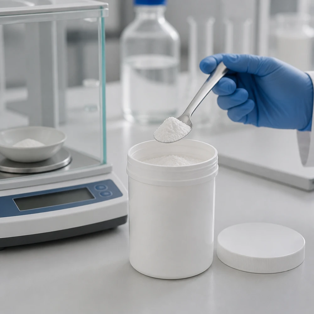Pot de pharmacie 150 g, blanc, en PP, avec couvercle à vis, pour un dosage précis des poudres et des pommades