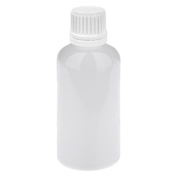 Flacone contagocce da 50 ml con tappo da 0,7 mm bianco, tappo di sicurezza WhiteLine UT18/50 Flacone contagocce da 50 ml con tappo da 0,7 mm bianco, tappo di sicurezza WhiteLine UT18/50
