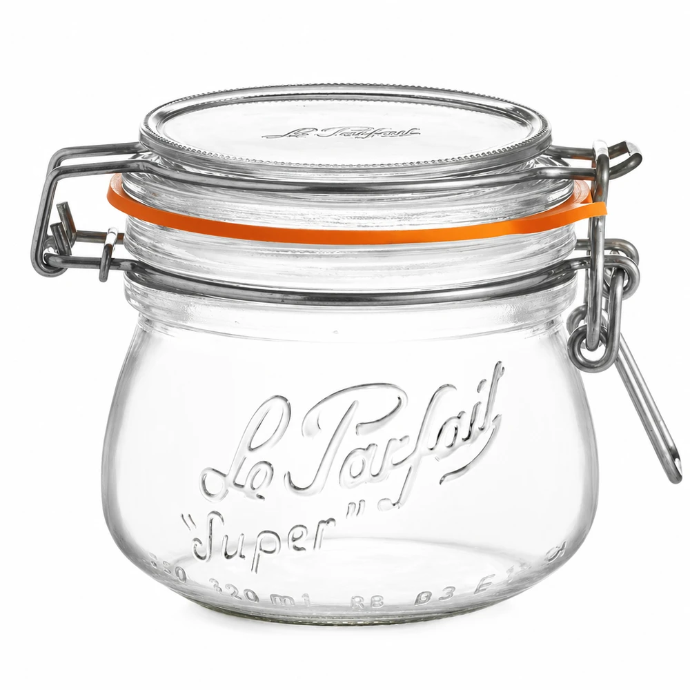 Vasetto Le Parfait® 250 ml Ø70 mm conserve Barattolo da 250 ml Le Parfait Super con tappo oscillante e guarnizione in gomma in vetro trasparente per la cucina