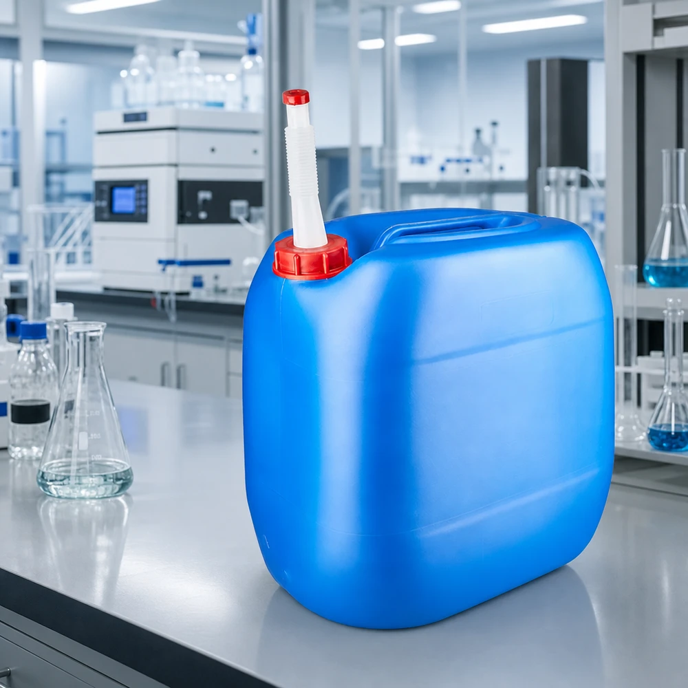 Kanister 30 Liter blau mit Auslaufrohr Flex Hellblauer Flüssigkeitsbehälter 30 Liter mit biegsamem Auslaufrohr und griffigem Tragegriff
