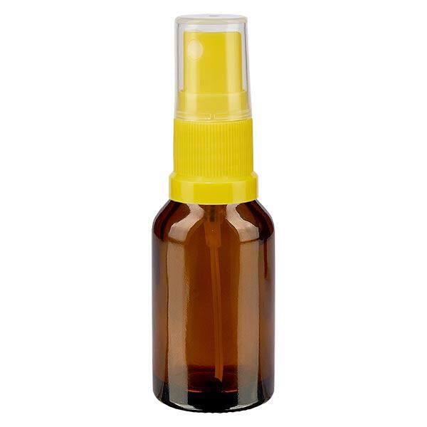 Flacone farmacia marrone 15ml attacco spray giallo Flacone farmacia marrone 15ml attacco spray giallo