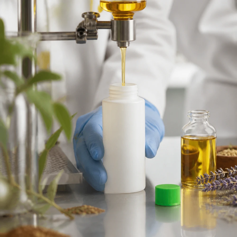 Flacon à pharmacie HDPE 30ml blanc avec bouchon vissable vert Flacon blanc en HDPE de 30 ml avec bouchon vert SV, adapté aux huiles et extraits cosmétiques naturels
