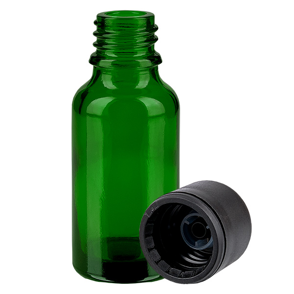 20ml Flasche 6mm Schraubverschluss schwarz Standard GreenLine UT18/20