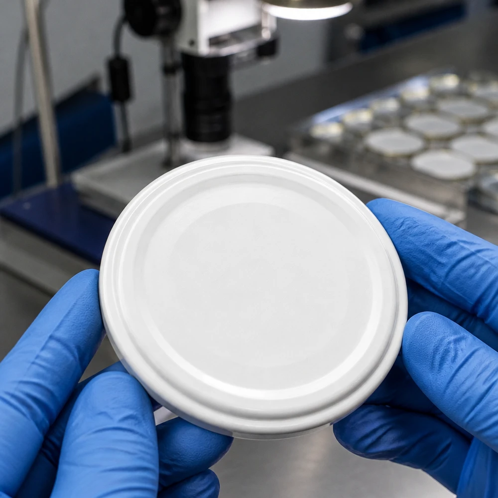66mm BioSeal Deckel weiß (TO66) UNiTWIST UNiTWIST TO66 Twist-Off-Deckel weiss BPA-NI Qualitätskontrolle im Labor unitemp