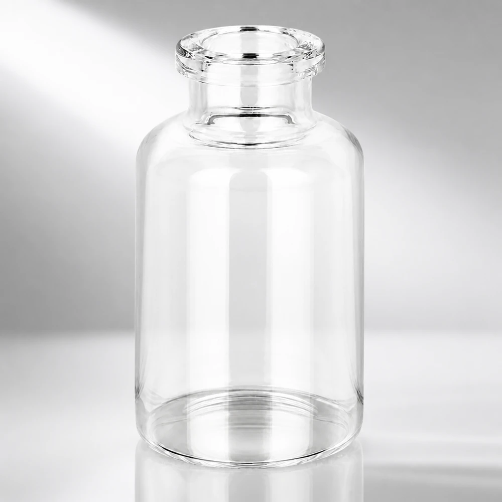 Injektionsflasche Klarglas 20ml Kompakte Pharmaverpackung 20ml Klarglas Vial mit charakteristischem Schulterdesign und Bördelrand