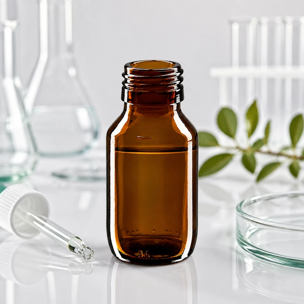50ml Medizinflasche braunglas wiederverwendbar für individuelle Dosierung PP28 Thread