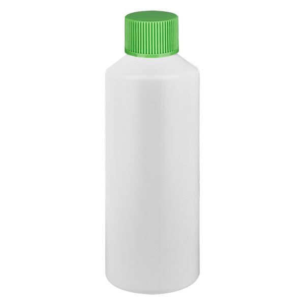 Flacone farmaceutico HDPE 100ml bianco, con tappo verde SV Flacone farmaceutico HDPE 100ml bianco, con tappo verde SV