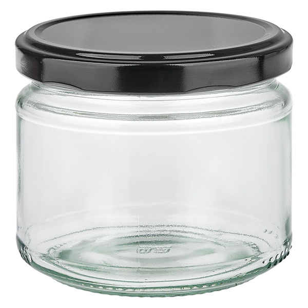 330ml Rundglas mit BasicSeal Deckel schwarz UNiTWIST