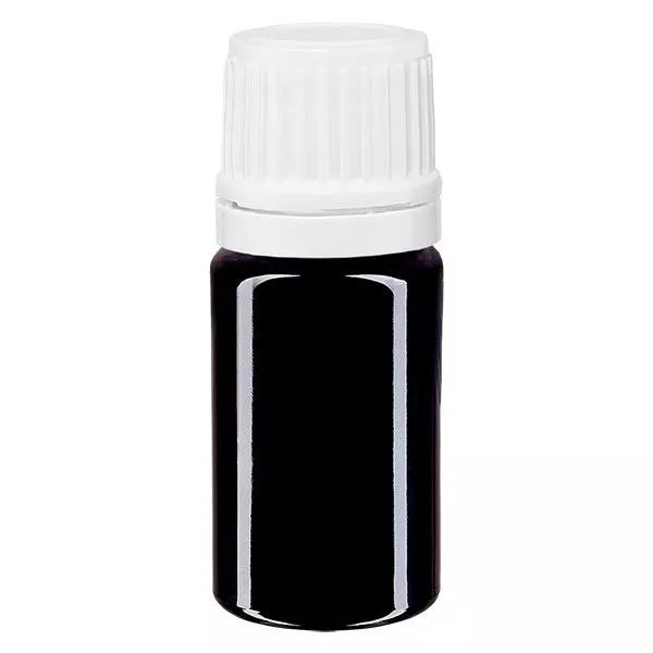 Flacon à pharmacie violet 5ml bouchon à vis blanc fermeture inviolable