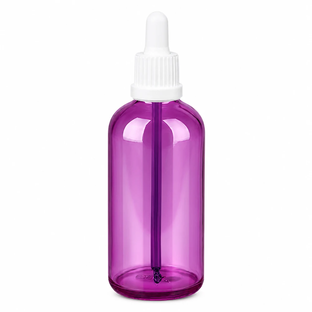 100ml Pipettenflasche weiss Originalität Schraubverschlusserschluss PurpleLine UT18/100 Violette 100ml Tropferflasche mit weißem Schraubverschluss für genaue Flüssigkeitsdosierung