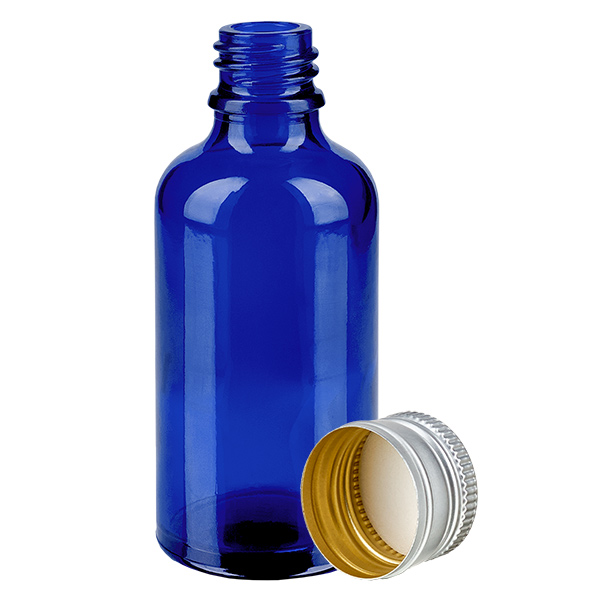 50ml Flasche 11mm Schraubverschluss Alu-Silber Standard BlueL. UT18/50