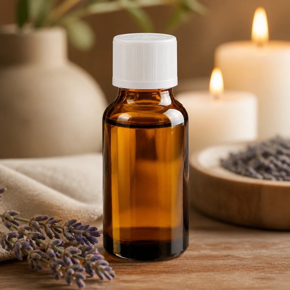 Apothekenflasche braun 20ml Schraubverschluss weiß Kindersicherung Standard Apothekerglas 20ml in Bernsteinfarbe mit weißem KiSi Deckel und Tropfverschluss für Aromapflege