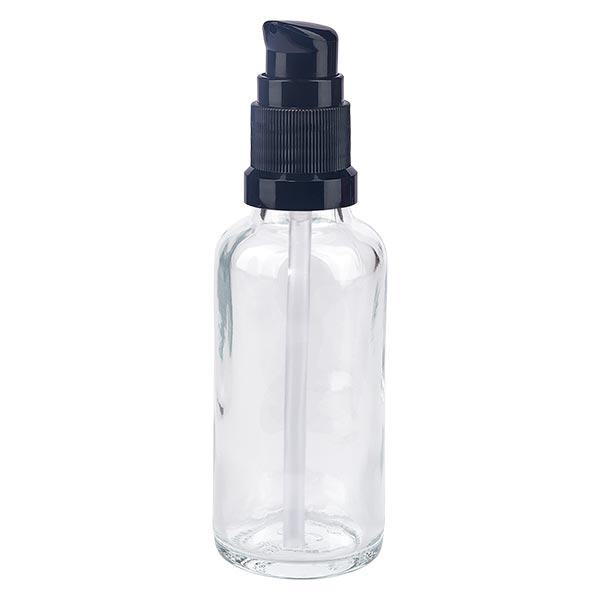 Flacone a pompa trasparente 30ml STD nero ApoGlas Flacone a pompa trasparente 30ml STD nero ApoGlas