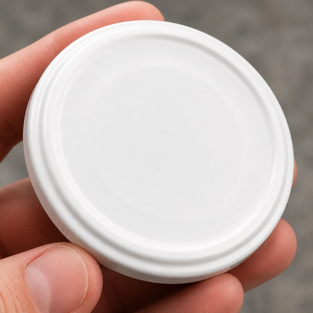 66mm BioSeal Deckel weiß (TO66) UNiTWIST UNiTWIST TO66 weisser Verschlussdeckel mit konzentrischen Ringen BioSeal BPA-frei