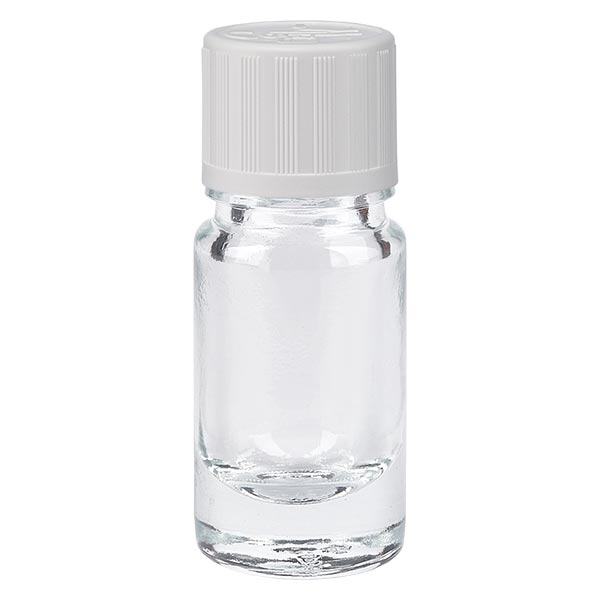 Apothekenflasche klar 5ml Tropfverschluss weiß Kindersicherung Standard