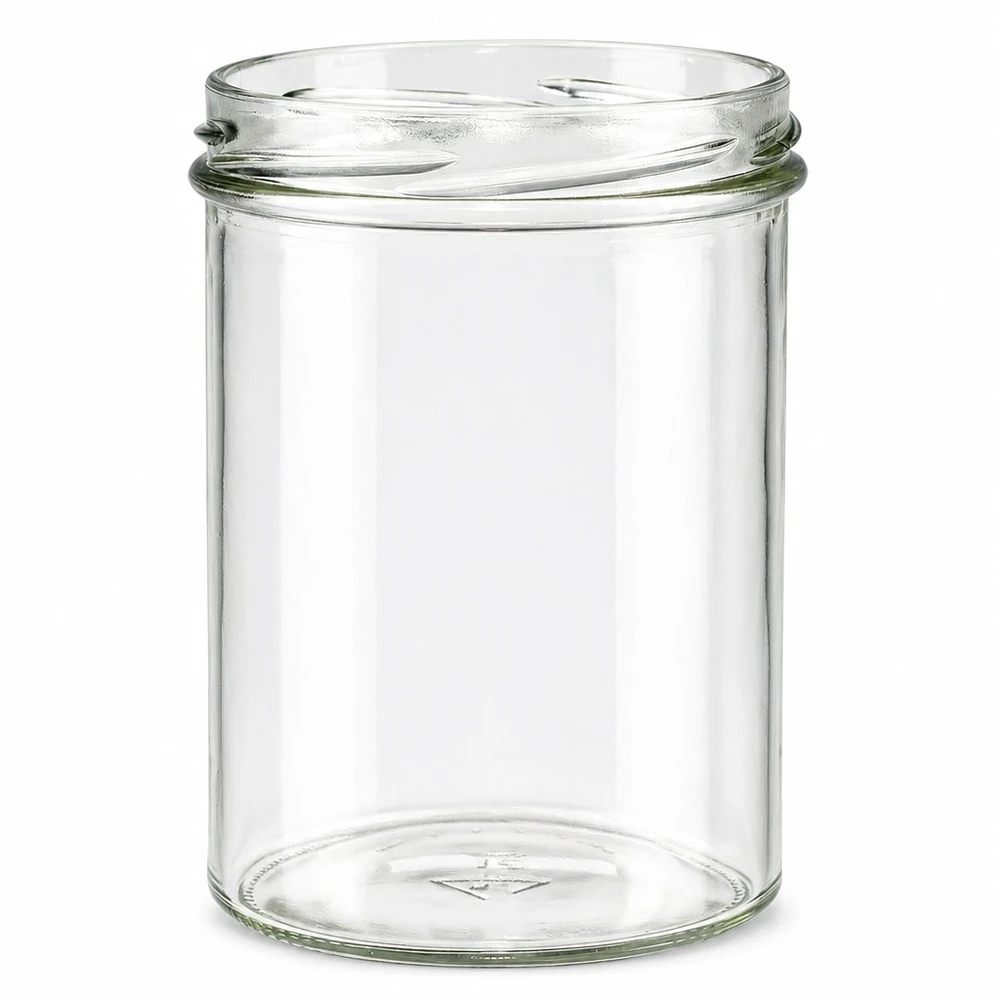 Leeres UNiTWIST Sturz435 Einmachglas 435ml mit TO82 Gewinde transparentes Glas ohne Deckel für Marmelade