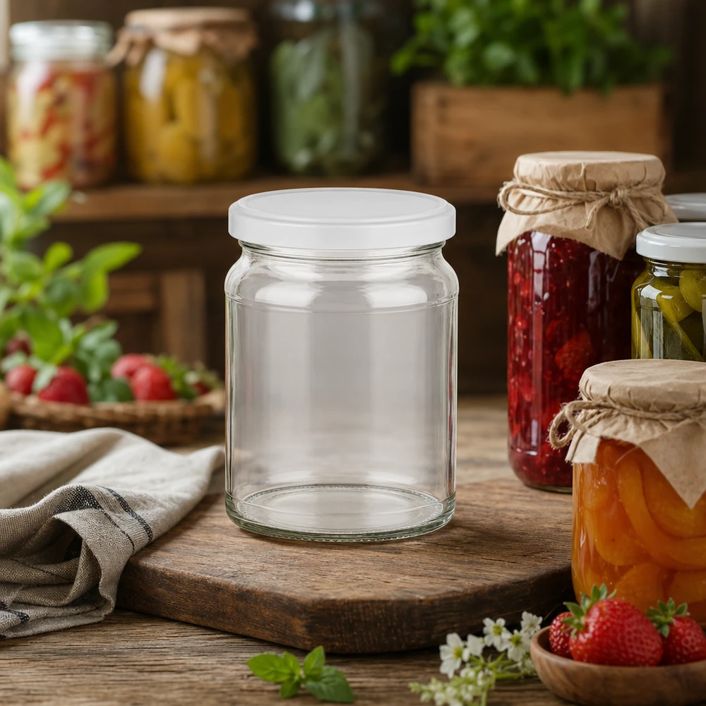 Vaso rotondo da 205 ml con coperchio BasicSeal tra le marmellate e le conserve fatte in casa - perfetto per la conservazione