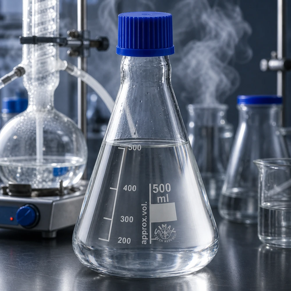 Beuta da 500 ml con collo largo e filettatura a vite per lavori di laboratorio universali