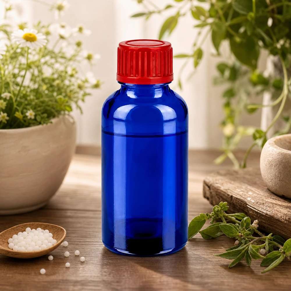 30ml Flasche 11mm Schraubverschluss rot Standard BlueLine UT18/30 30ml Medizinflasche aus hitzebeständigem Borosilikatglas mit auslaufsicherem Verschluss