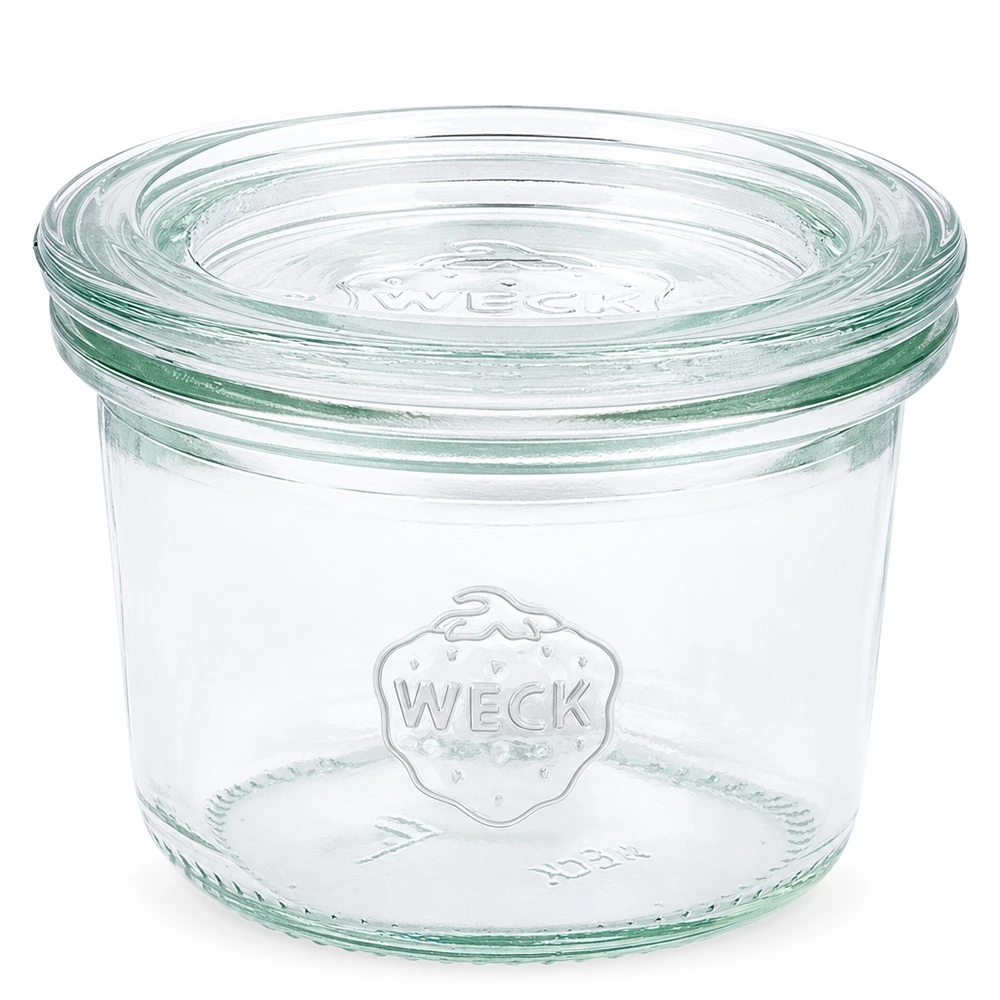 Bocal en verre de 80 ml avec couvercle en verre WECK RR60 80ml WECK Sturzglas RR60 mit Glasdeckel transparent für Einmachen und Aufbewahrung von Lebensmitteln