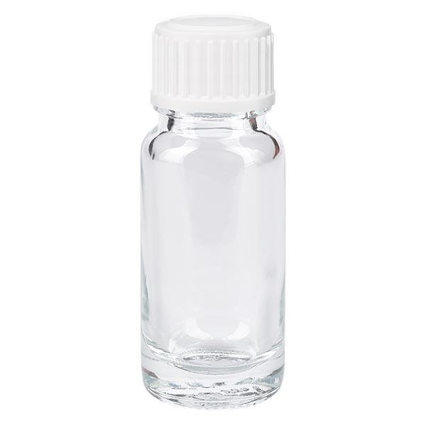 Flacone contagocce trasparente da 10 ml STD bianco/0,9 mm ApoGlas Flacone contagocce trasparente da 10 ml STD bianco/0,9 mm ApoGlas