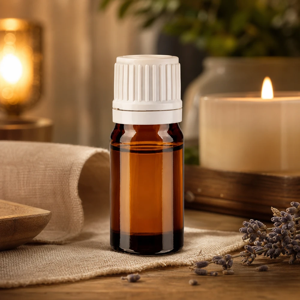 Apotheker Braunflasche 5ml mit weißem Sicherheitsverschluss für Duftöle und Essenzen