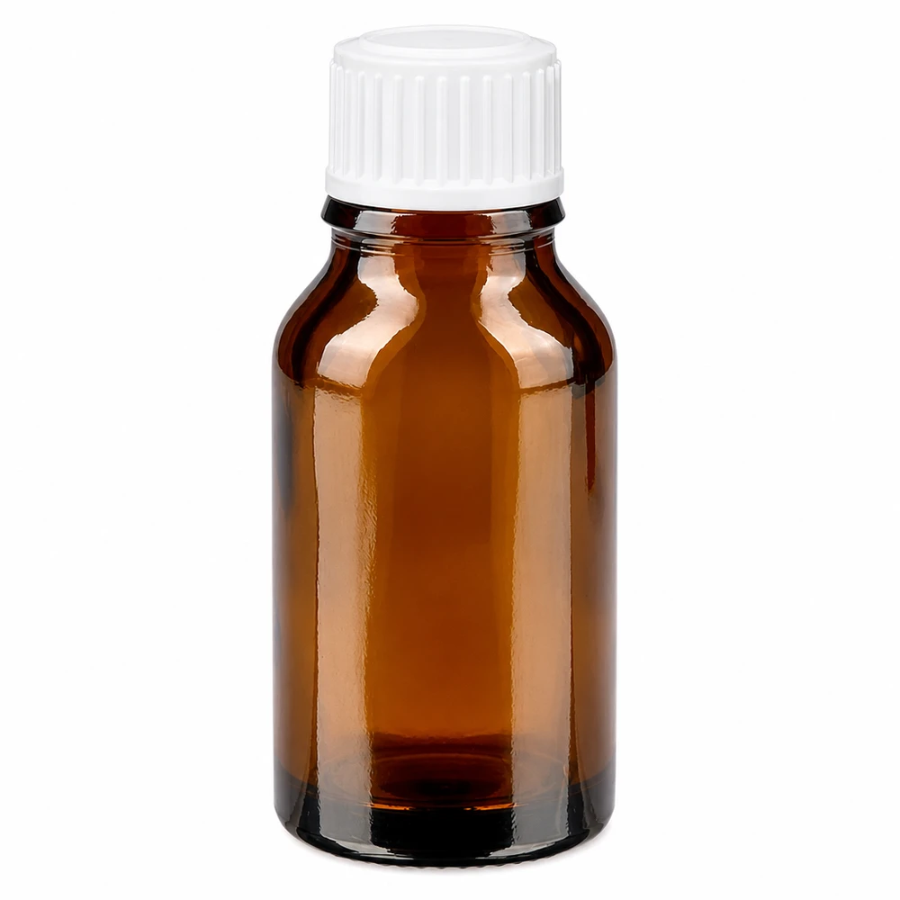 Kompakte 15ml Tropfflasche braun Glas pharmazeutische Verpackung weiß